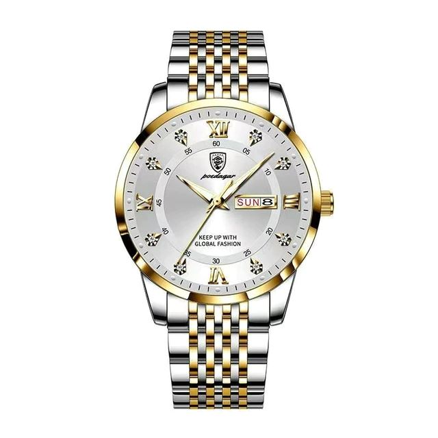Relógio Premium Masculino - Global Fashion Relógio Global Fashion - Acessórios 0 elefanteonline.com.br Branco e Dourado 