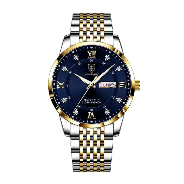 Relógio Premium Masculino - Global Fashion Relógio Global Fashion - Acessórios 0 elefanteonline.com.br Azul e Dourado 