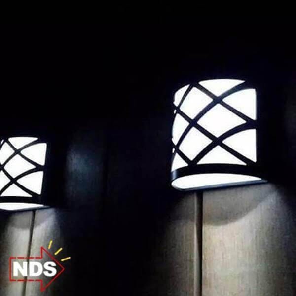 Luz LED de Parede para Jardim com Painel Solar Casa e Decoração elefanteonline.com.br 