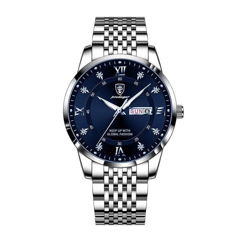 Relógio Premium Masculino - Global Fashion Relógio Global Fashion - Acessórios 0 elefanteonline.com.br Azul e Prata 