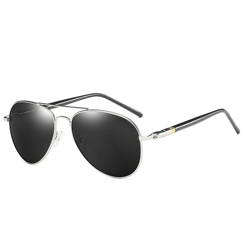 Óculos De Sol Polarizado HD UV400 - Top Gun Óculos Sol Top Gun - Acessórios 035 elefanteonline.com.br Prata- Preto 