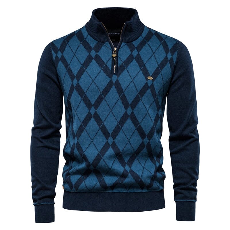 Suéter Geometric - Algodão e Lã Suéter Geometric - Vestuário ElefanteOnline.com.br Azul P 