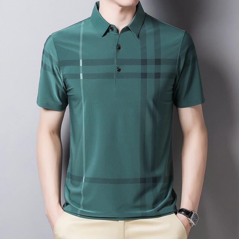 Camisa Masculina Polo com Listras Mannello Camisa Masculina Polo com Listras Mannello elefanteonline.com.br Verde PP 