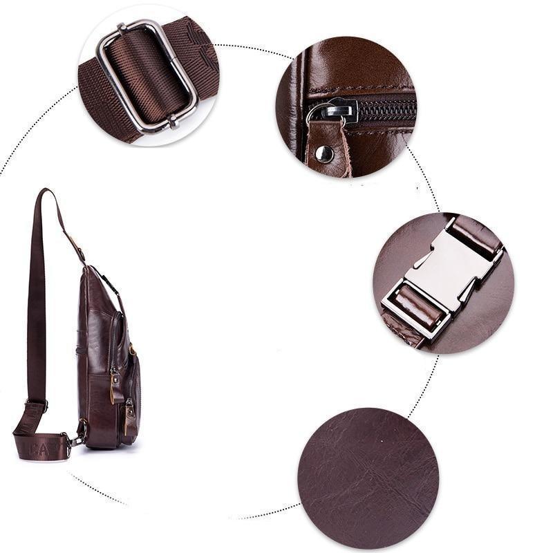 Bolsa de Ombro Masculina - 100% Couro Bolsa de Ombro - Acessórios 025 elefanteonline.com.br 