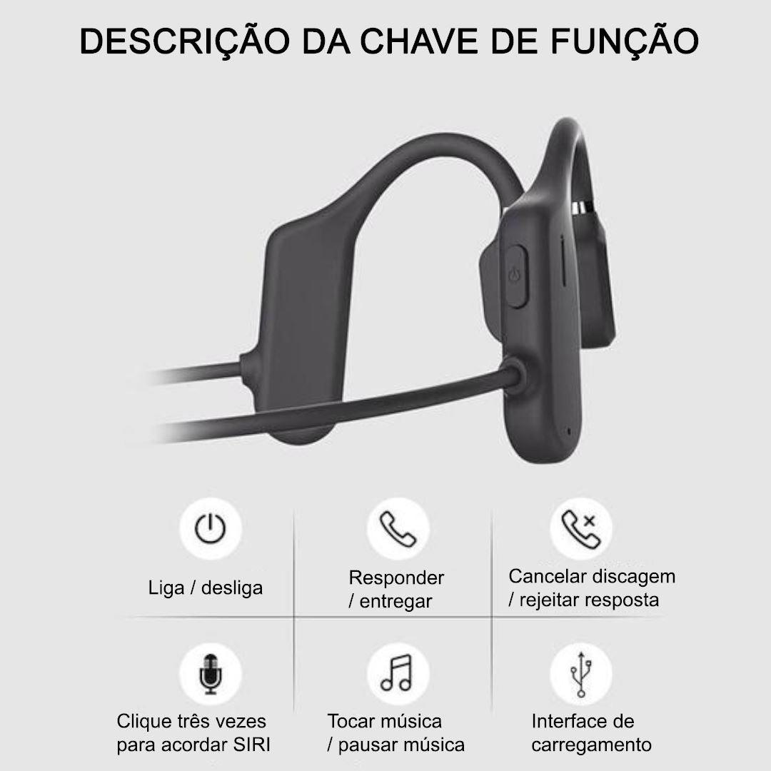 Fone de Ouvido Condução Óssea - Top Line Fone de ouvido condução óssea - Acessórios 007 elefanteonline.com.br 