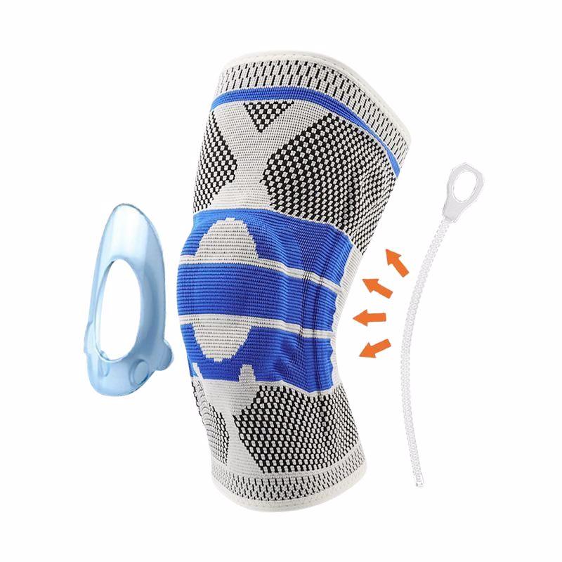 Joelheira de Compressão Ortopédica ALYVIO PRO Gel Profissional Joelheira Pro Gel - Saúde e Beleza 026 elefanteonline.com.br Cinza/Azul M (34-42cm) 1 Unidade