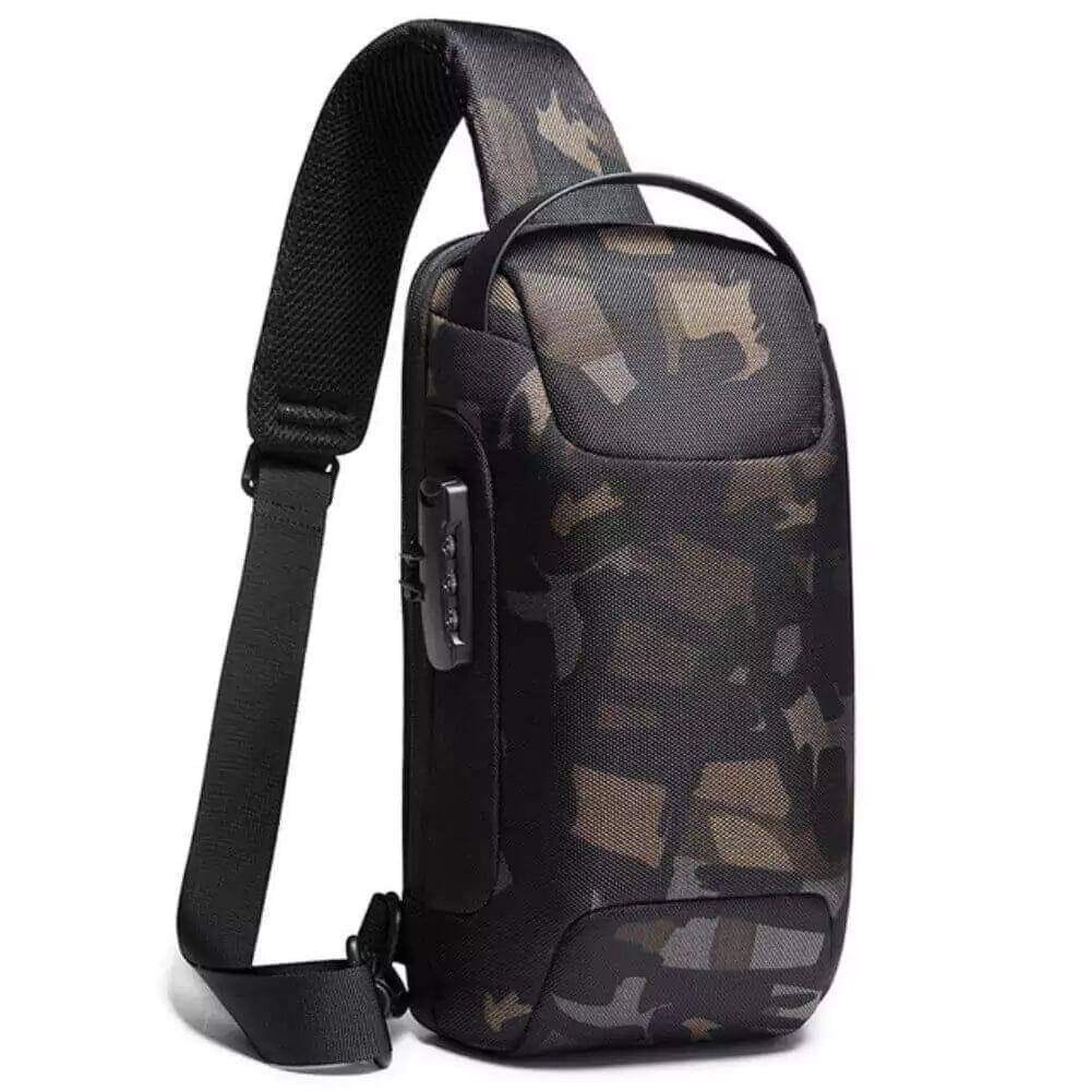 Mochila Multifuncional, Impermeável e Antifurto Com Cadeado - Safe Bag Mochila Safe Bag - Acessórios 035 elefanteonline.com.br Militar 34 x 18 x 10 CM 