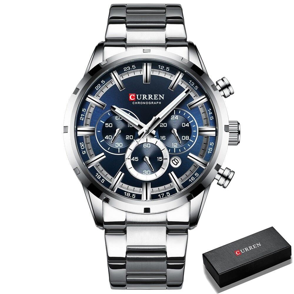 Relógio Masculino Chrono de Quartzo - Premium Edition Relógio Masculino Chrono Premium Edition - Acessórios 025 elefanteonline.com.br Prata/ Azul 