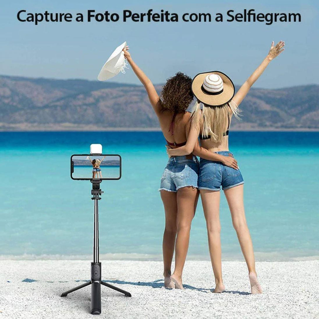 Tripé Selfie 4 em1 Com Luz Integrada - Selfie 360 Tripé Selfie 4 em1 - Acessórios 027 elefanteonline.com.br 